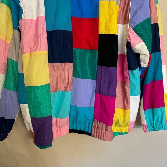 Vinta RARE Marguerite Rubel Patchwork Coat Jacket Of Many Colors Size L Retro - Picture 12 of 16